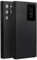 PuRoxx Hülle für Samsung Galaxy S23 Ultra/S23 Plus/S23, Luxus Business Echt Leder Intelligentes Fenster Magnetische Klapp Handyhülle mit Kartensteckplatz,Schwarz,S23 Ultra