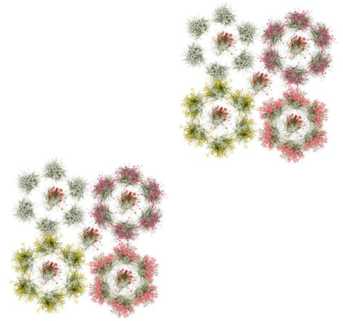 LALAFINA 10 STK Mikrolandschafts-Clusterblumen DIY Grasbüschel Grundmaterialien für Miniaturen Spielzeug Modelle statischer Blütenhaufen Mikro-Landschaftsdekoration dicht