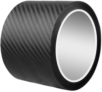 Coogime Autofolie,10cm*3m Carbon Fiber Folie, Lackschutzfolie für Auto, Dekorative Auto Carbonfolie Klebefolie Auto Einstiegsleisten Schutz Türschwellenaufkleber (Black)