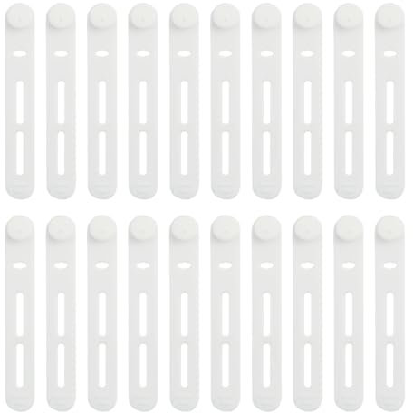 20Pcs Wiederverwendbare Kabelbinder Silikon, Kabelbinder Wiederverschließbar, kabelorganizer, Kabelaufbewahrung Klein Kabelmanagement (20 Stück weiß)
