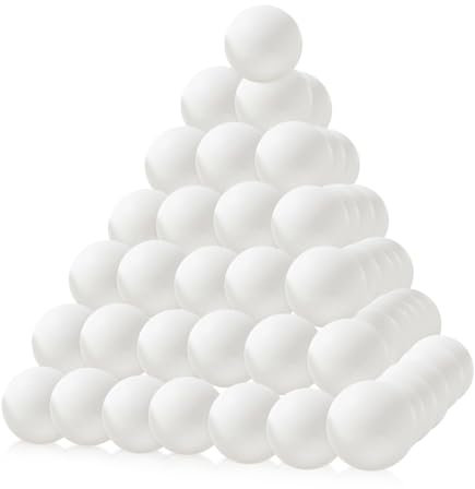 mizikuu 50 Stück Weiße Tischtennisbälle, Kunststoff Training Tischtennis Ball Ping Pong Bälle Tischtennis Ball Dekorationen für den Sport Vergnügungspark Launch Machine
