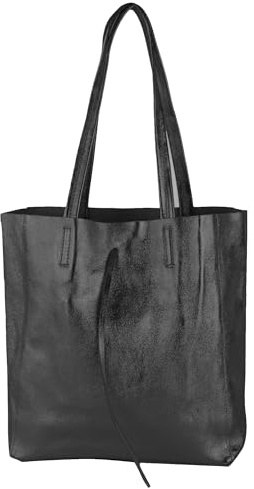modamoda de T253 Damen Leder Henkeltasche mit Innentasche, handmade in Italy