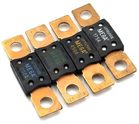 MOOEDJKL 2 Stück 0298 40A 50A 60A 80A 100A 125A 175A 150A 200A 250A 300A 400A MEGA Sicherung Auto Sicherung Auto Boot Motorrad Flachsicherungen(MEGA 125A)
