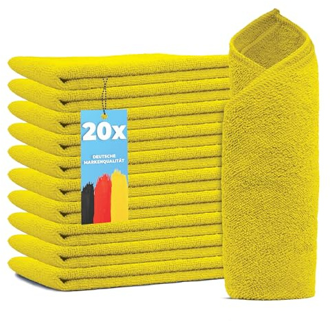 limpando Mikrofasertücher Allzwecktücher 40x40 cm – 10er / 20er / 200er Set – Farben Blau, Rot, Gelb, Grün – Putzlappen, Reinigungstücher & Spüllappen für Küche, Bad & Haushalt