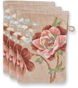Pip Studio Waschlappen Set/3 Secret Garden Khaki 16x22cm