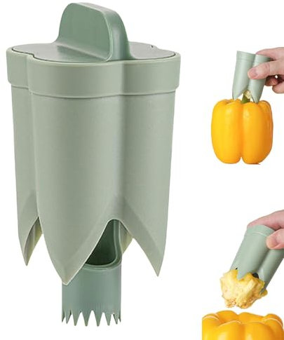 2-in-1 Paprika Entferner | 2 In 1 Fruit Pepper Corer | Bell Pepper Corer | Jalapeno Chili Samenentferner | Pfefferkern Entkerner Entferner | Apfelentkerner Obstentkerner Schneider Für Küche, Zuhause