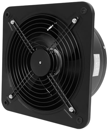 107W 12 Inch Abluftventilator, 2677m³/h Abluftventilator 300mm Axialventilator Küchenabluftventilator, Industrieller Metall Wandventilator für Wachstumszelte, Heimgebrauch, Belüftung und Abluftgebläse