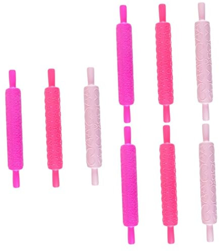 Alipis 3 Set Amore Mattarello Tagliabiscotti Mattarelli Testurizzati Giocare Mini Rotolamento Per L'artigianato Macchina Mattarello in Rilievo Goffrato Biscotti Plastica 3 Pezzi * 3