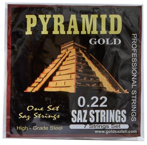 Pyramid Divan Saz Saiten 0,22, mittlere Spannung, 8 Stahlsaiten, satter Ton, Tanbur