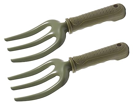 BESTonZON 2pièces Fourches à Main à Trois Dents pour Plantation Et Désherbage Outil De Jardinage Pratique Fer pour Pots Bacs Et Conteneurs