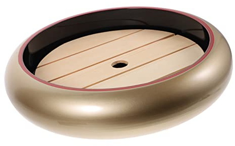 TOPPERFUN 2pcs Japanese Style Sushi Plate with Wooden Board Retro Patterned Sashimi Dish for Home Food Service Fish Platter Elegant and Practical Serving Plates