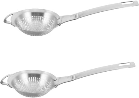 Amosfun 2 Pièces Mini Filtre à Thé Maille Fine Acier Inoxydable avec Manche Passoire à Thé et Matcha Portable pour Épices Poudre Tisanes Facile à Nettoyer
