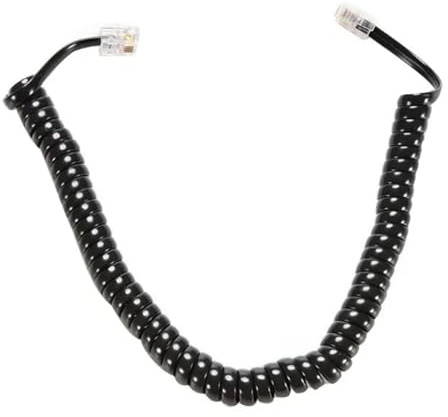 Generico Cavo di prolunga telefonico RJ10 da 3 metri, cavo di linea a spirale riccio, cavo di prolunga vocale for cornetta telefonica