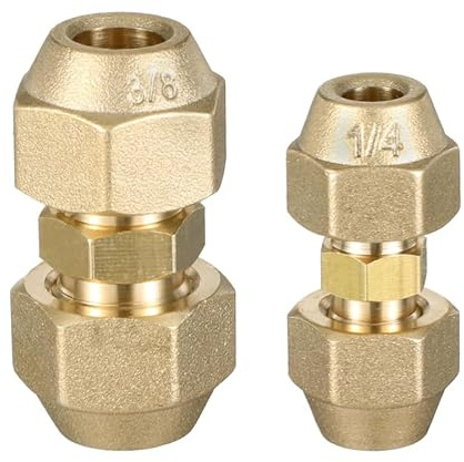 Hiacinto Profi Kältemittelleitung Verbinder Set - 1/4 Zoll & 3/8 Zoll AC-Kupferrohr-Adapter | Schweißfreie Kältemittelleitung 1/4-3/8 Verbinder mit Überwurfmutter für Klimaanlagen, Kühlung & Sanitärin
