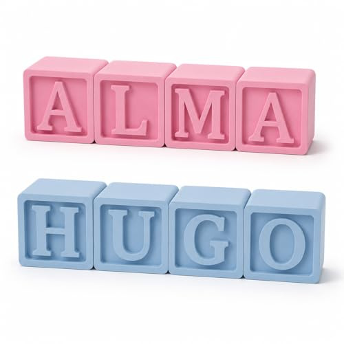 MPZONLINE Cubos decorativos personalizados con nombre | Letras Infantiles en 3D para habitación de bebé | Decoración infantil personalizada | Regalo original para Niños y Niñas