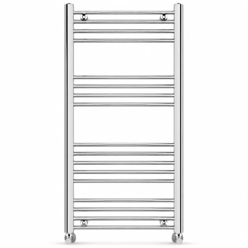THE RADIATOR HUB Heated Towel Rail 1200 x 500mm, Mild Steel Bathroom Towel Radiator, Wall Mounted Central Heating Towel Warmer, Chrome