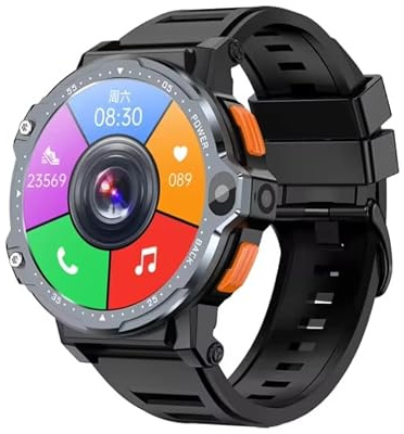 KAIRUIXING 2026 New PG999 4G LTE Android Smart Watch 1.54 Screen GPS 64GB ROM 200W+800W HD Dual Camera SIM Card WIFI NFC Video Call (Black,4G RAM 64G ROM)