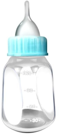 Botella de Leche para Gatitos | Alimentador de Leche para Cachorros de 120 | ml con chupete de silicona y báscula transparente | Mini botella de tetina para gatitos recién nacidos, cachorros, conejos, a