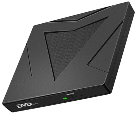 MAGICLULU External Dvd Drive for Laptop and PC with USB 3.0 and Type-c Dual Interface, Lightweight High-speed Data Transfer Portable CD Burner Compatible for Travel Use