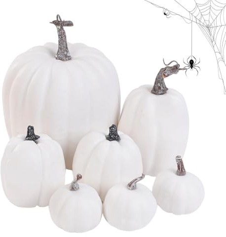 Konstgjorda dekorationspumpor 7-delars Halloween Höstskördsfest Party | Thanksgiving Pumpa Dekoration För , , Inomhusbruk, Bröllop, Högtider, Halloween Och