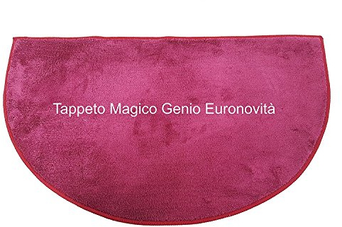 Euronovità Genio Tappeto Mezzaluna per Ingresso Antiscivolo, Microfibra, Bordeaux, 74x45x2 cm