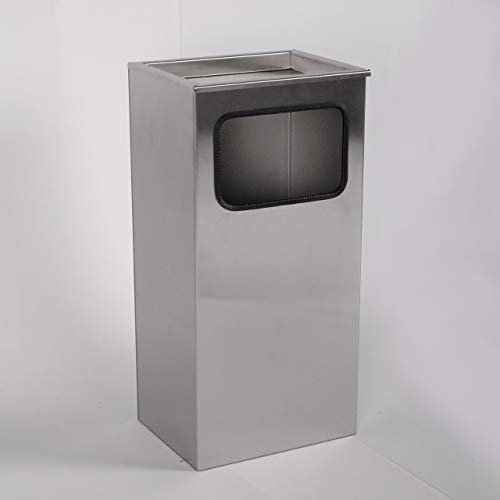 Abfall-Aschenbecher Classic 62x30x23cm 12 ltr Edelstahl Marke Szagato Made in Germany (Industrie Standaschenbecher Design Aschenbecher groß stehend aus Edelstahl für innen und außen outdoor)