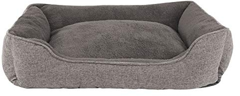 lionto Hundekissen Meliert mit Abnehmbarem Bezug, 90 x 75 cm, Grau | Pflegeleichtes Hundebett mit weicher Füllung, rutschhemmender Unterseite und waschbarem Bezug für Hunde & Katzen