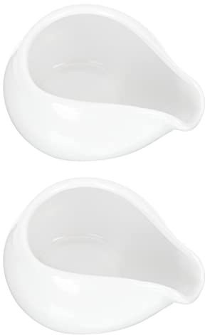 Cabilock Salsiera in ceramica bianca fine porcellana bianca per sugo, brodo, salse, condimenti per insalata, latte, microonde e lavastoviglie