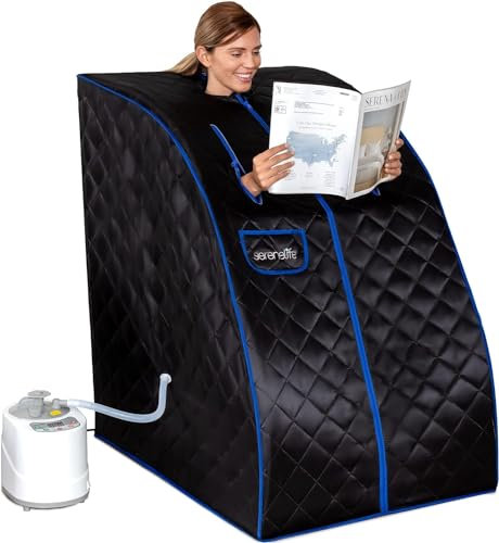 SereneLife Home Sauna Pod, Steam Portable Sauna Tent for One Person, Mini Portable Steam Room for Home & Indoor, for Detox & Weight Loss