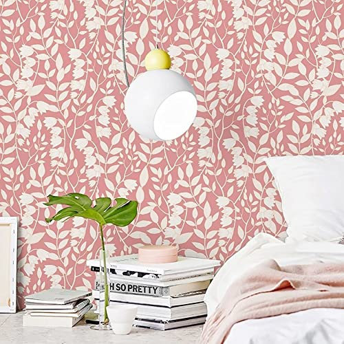 Fliesenaufkleber Küche Rosa Blätter Klebefliesen Küchenrückwand Folie Selbstklebend Mosaikfliesen Backsplash Fliesen für Bad Deko Fliesenfolie8P,30×60cm