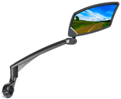BriskMore Handlebar Bike Mirror, Scratch Resistant Glass Lens, Ajustable And Rotatable Safe Rearview Bicycle Mirror for Right Side BT-016R