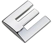 1 x adesivo 3D per auto, in metallo cromato, con lettere dell'alfabeto digitale (E)