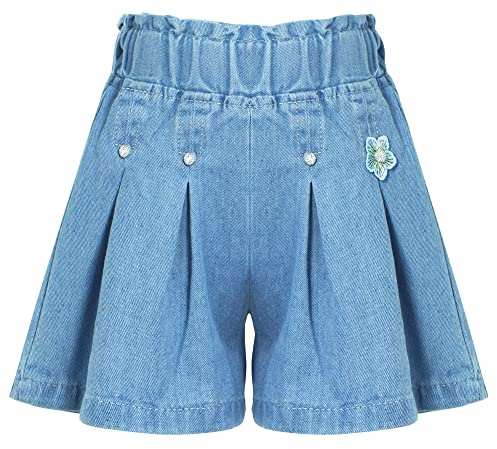 Panegy Shorts für Mädchen Stretch Denim Shorts Casual Elastic Waistband Rock Shorts Sommer Wide Short Trousers 3-13 Jahre