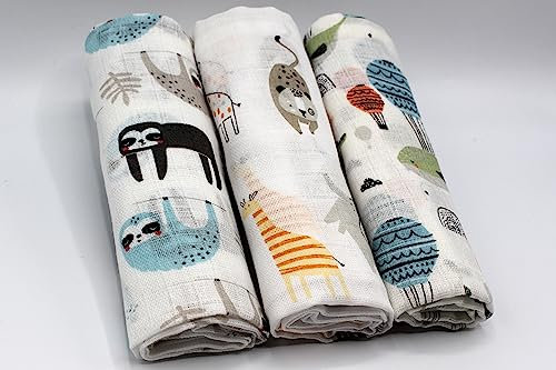 Clevere Kids baby-collection LIEBLINGSMUSTER | Mulltücher | Stoffwindeln | 3er Set | 70 x 80 cm | 100% Oeko-Tex® Baumwolle | Made in EU (Set 1)