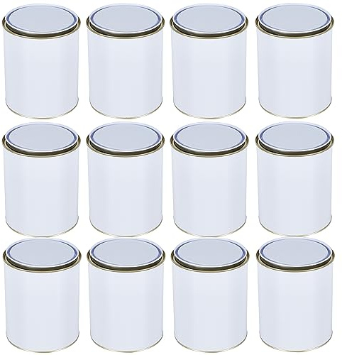 UltraBODY 12pcs Metal Tin Cans with Lever Lids - Multipurpose Paint Storage Container for DIY Projects, Arts & Crafts (250ml)