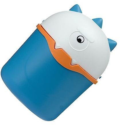 Cabilock Kunststoff Desktop Mülleimer Mit Klappdeckel Kompakter Büro Abfallbehälter Für Haushalt Und Schreibtisch Blau 14,5x22cm