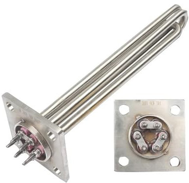 Elemento Calefactor Calentador de Caldera de Tanque eléctrico de Acero Inoxidable, Brida Cuadrada de 100mm, 220V, Elemento Calentador de Agua de inmersión, 6kw/9kw/12kw (Color : SUS304 Material, Siz