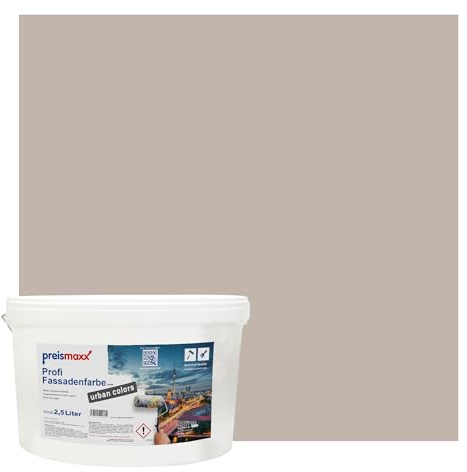 Preismaxx Profi Fassadenfarbe Braun Cappuccino silikonharzverstärkt aussen 2,5l