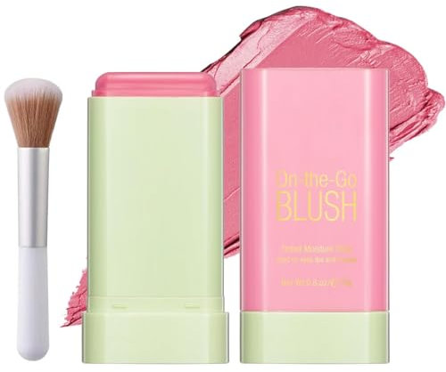 AYNKH 3 in 1 Blushers，Blush Stick for Cheeks Lips Eyes, Face Blush, Moisturing Cream Bronzer Blusher，Matte Easy to Blend Multi-Use Cheek Tint for Make Up（Pink）