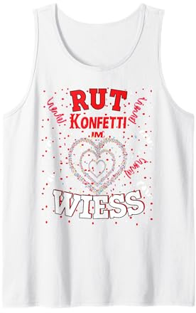 Rut Wiess Karnevalskostüm Köln Rot Weiß konfetti im Herzen Tank Top