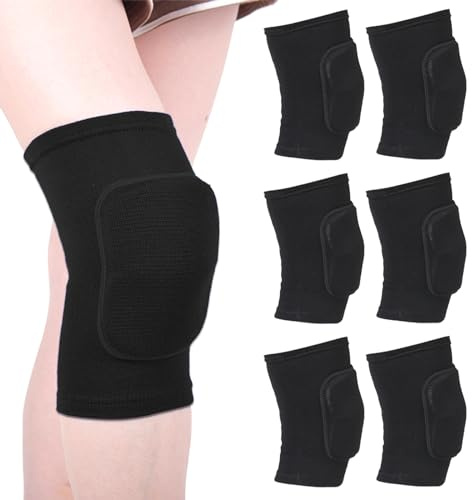 DERJDISF Knieschoner Tanzen, Knieschützer, 3 Pack erstklassige Kniepolster, atmungsaktives Gewebe, weiche Verdickung, Schwamm für Tanzen, Fußball, Jogging, Tanzen, schwarz (S)