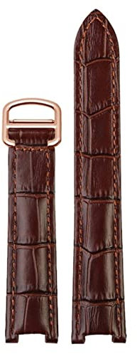 MURVE Uhrenarmband aus echtem Leder, für Damen und Herren für Cartier Pasha W3108/HPI004, Klappschnalle, konkaves Armband, 21 x 15 m, 20 x 12 mm, 18 x 10 mm, 20.12mm, Achat