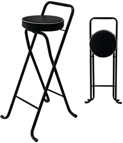 Sgabello Da Bar Pieghevole 80cm Con Cuscino Morbido, Sgabello Alto Pieghevole Adulto, Sedia Pieghevole Portatile Con Una Capacità Di Peso Di 200lb / 90kg