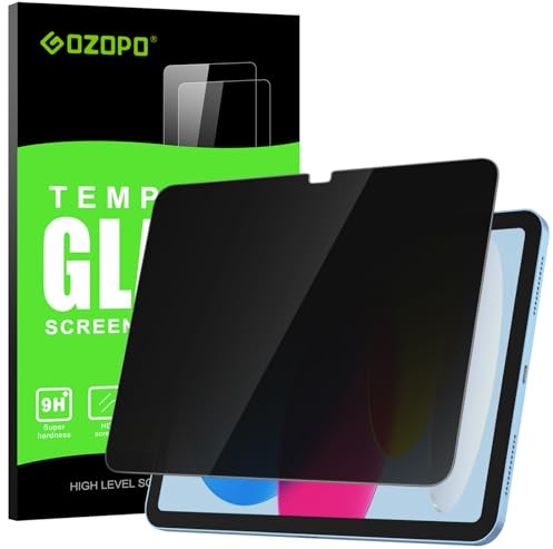 GOZOPO Sichtschutz für iPad 11. Gen 2025 A16/ iPad 10. Gen 10.9 Zoll 2022 | iPad A16 11 Zoll Panzer Schutz Glas Anti-Spy Schutzfolie