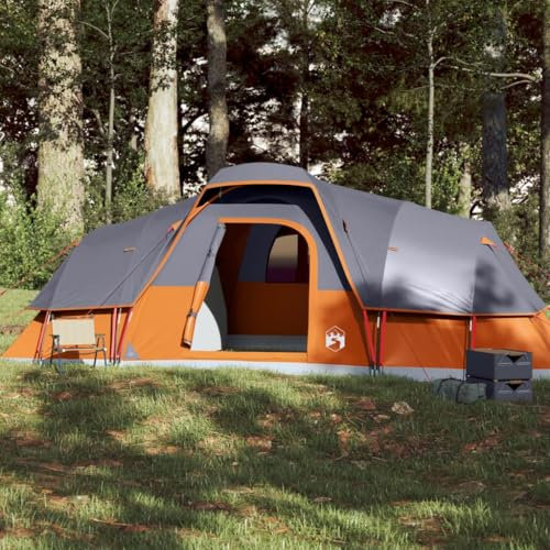 Xichuzi Kuppel-Familienzelt 11 Personen Grau und Orange Wasserdicht, Caming Zelt, Camping Tents, Camping-Zelt - 94568