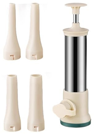 Riempitrice Per Salsicce, Smavles Insaccatrice per Salsiccia, Macchina per la Produzione di Salsicce, Insaccatrice Manuale per Uso Domestico, Salsicce Siringa con 4 Tubi di Riempimento Stile 2