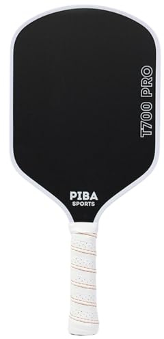 PIBA Sports PRO Pickleball Schläger – T700 Carbon, 16mm Honeycomb, Angeraute Oberfläche für Top Spin, Verlängerter Griff, Leicht und Präzise, Für Fortgeschrittene und Profis (Hypr PRO)