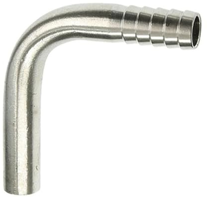 RAMBEX 1 Stück 90-Grad-Rohrbogen aus Edelstahl, 6 mm 8 mm 10 mm 12 14 16 20 25 mm, geschweißter Pagoden-Winkelverbinder mit Einzelkopf(12MM)