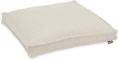 H.O.C.K. - Agora Outdoor Sitzkissen Romy - Handgefertigt, wasserabweisend, lichtecht, schimmelresistent (Creme, 50x50x5cm)