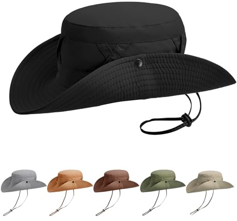 AYPOW Protección UV Sombrero de Pescador Impermeable, Unisex ala Ancha Plegable Transpirable Gorro de Sol Gorro Sombrero de Pesca Cubo para Hombres Mujeres al Aire Libre Camping Senderismo Caza Pesca